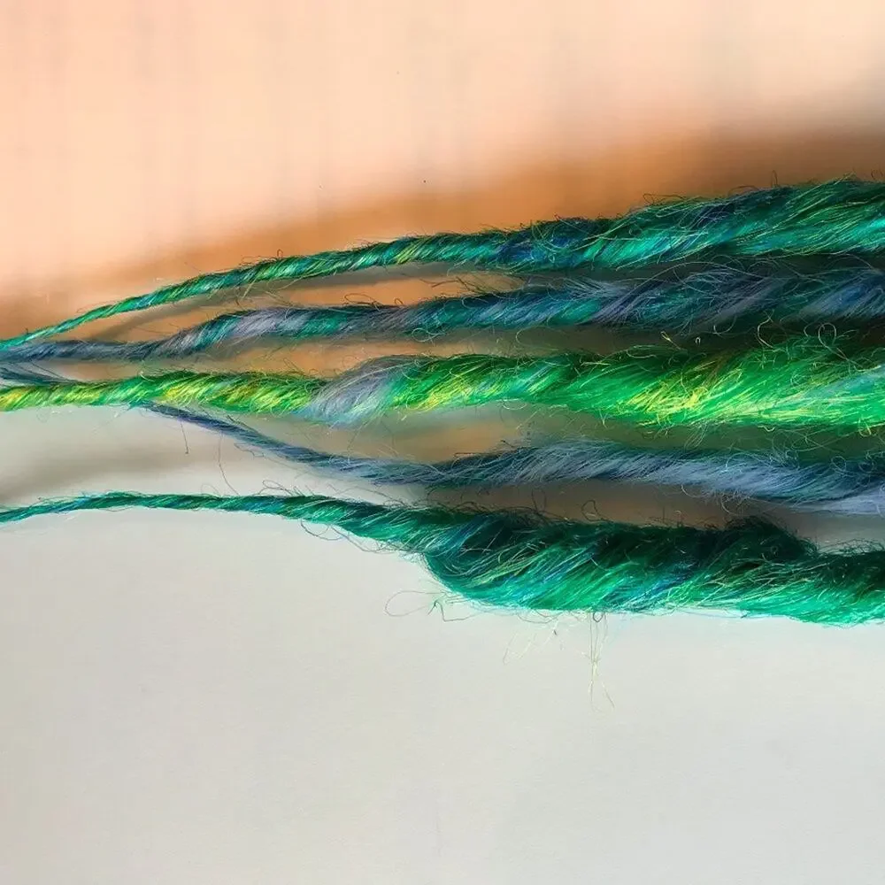 Green Blue Clip in Dread Dreadlock Hair Extensions